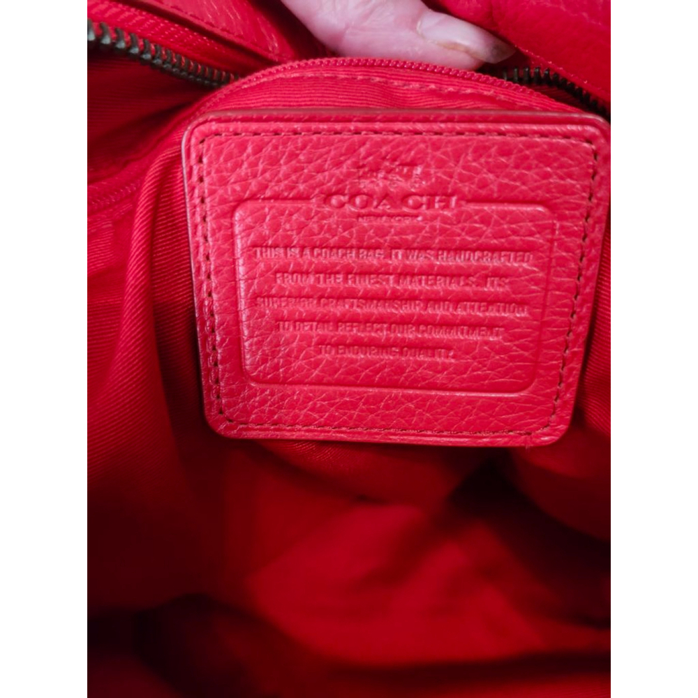 Coach Red Leather Tote Bag - Picture 10 of 12
